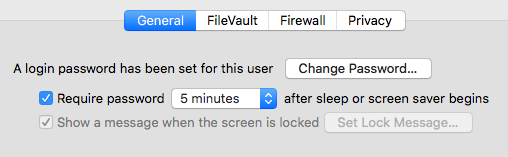 Computer auto-lock security setting