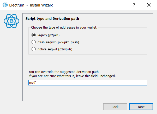 Electrum restore wizard importing a Multibit HD wallet seed